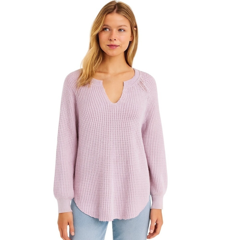American Eagle Big Hug Notch Neck Waffle Oversized Sweater XS Fall Winter